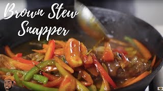 Jamaican Brown Stewed Fish  Red Snapper  Lesson 137  Morris Time Cooking [upl. by Yaned]