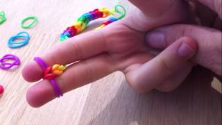 Double Fishtail Loom Band using your Fingers [upl. by Terryl581]