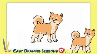 How To Draw A Dog Shiba Inu [upl. by Richel]