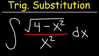 Trigonometric Substitution [upl. by Eutnoj]