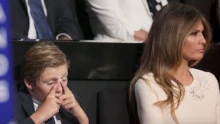 Barron Trump Yawns His Way Through Fathers Speech [upl. by Saunders]