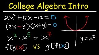 College Algebra Introduction Review  Basic Overview Study Guide Examples amp Practice Problems [upl. by Aihsenod]