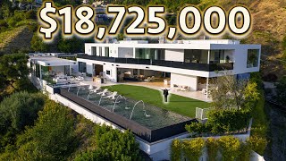 INSIDE a 18725000 BEVERLY HILLS MODERN MANSION with City Views [upl. by Beauvais25]