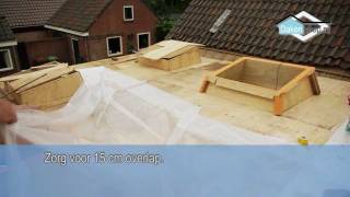 Dakenshop EPDM dakbedekking voorbereiding handleiding EPDM verwerking  PE folie  isolatie [upl. by Lytle]