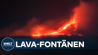 VULKANAUSBRUCH Ätna auf Sizilien spuckt 100 Meter hohe LavaFontänen [upl. by Llertac62]