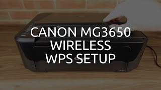 Canon MG3650 Wireless  WiFi WPS Setup [upl. by Anirual]