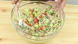 Couscous Salad  Healthy and Easy  Vegetables  Herbs [upl. by Ahsieyn]