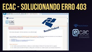 ERRO 403 ECAC  COMO SOLUCIONAR [upl. by Lavoie627]