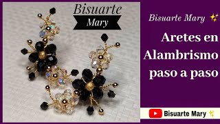 Cómo hacer Aretes en Alambrismo 3 Flores 🌺🌺🌺 paso a paso [upl. by Esoryram120]