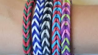 RAINBOW LOOM FISHTAIL BRACELET BY HAND  EASY [upl. by Lochner791]