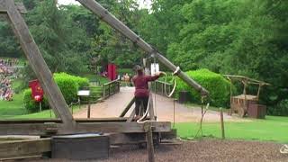 Trebuchet Live Demonstration at Warwick Castle [upl. by Enyamart225]