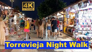 4K Torrevieja Costa Blanca Spain Nighttime Walking Tour Heading to the Promenade August 2022 🇪🇸 [upl. by Solnit]