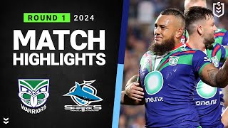 NRL 2024  Warriors v Sharks  Match Highlights [upl. by Merritt]