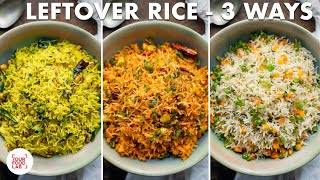 Quick LeftOver Rice  3 ways  Veg Fried Rice  Lemon Rice  Peri Peri Rice  Chef Sanjyot Keer [upl. by Olly]