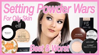 The Best amp Worst Setting Powders  Setting Powder Wars Finale  Oily Skin Drugstore Edition [upl. by Ahsirak]