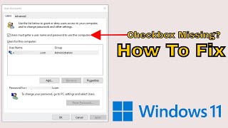 Netplwiz Doesnt Show Checkbox  Netplwiz Disable Password Windows 10 [upl. by Milo]