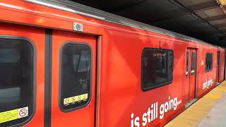 Toronto Rocket subway train with new side signs active departing from Yorkdale station [upl. by Durman134]