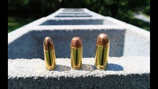 9mm vs 40 Cal vs 45 ACP  Cinder Block Test [upl. by Etezzil637]