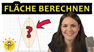 FLÄCHE zwischen 2 Graphen berechnen – Integral zwischen zwei Funktionen Kurven [upl. by Angell155]