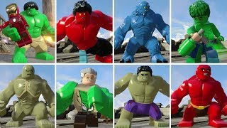 All Hulk Characters in LEGO Marvels Avengers  Transformations [upl. by Acinoreb921]