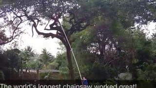 DIY Worlds Longest Electric Pole Chainsaw for Tree Trimming [upl. by Cathe984]