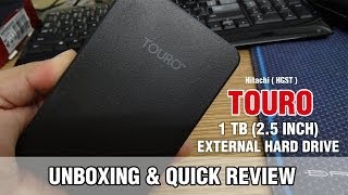 Hitachi Touro Mobile  External Hard drive 1 TB Unboxing amp Quick review [upl. by Yasmeen]