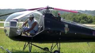 Betty Boop Brantly B2 Helicopter Start Up and Take Off Hover Taxi Full Sound Aviation [upl. by Sinne]