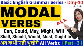 All Modal Verbs in English Grammar  What are modals [upl. by Shannen]