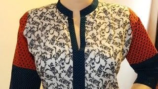 kurti collar neck design cutting and stitching for beginners [upl. by Higginbotham]