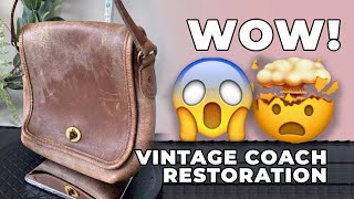 BEFORE amp AFTER HANDBAG REHAB Vintage COACH Legacy Companion 9076 Restoration [upl. by Phillipp]