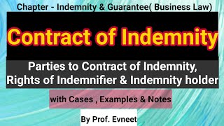 Contract of Indemnity  Rights of Indemnity holder  Rights of Indemnifier  Ca Foundation in Hindi [upl. by Vanda397]