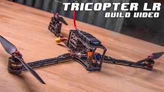 TRICOPTER LR  Long Range FPV 1h Flight time Foldable multirotor  Build Video [upl. by Ahsinned]