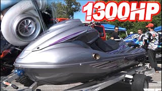 1300HP Turbo Jetski 115MPH  20000 Grudge Race 65PSI OF BOOST  NITROUS [upl. by Ennazor]