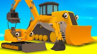 Diggers Tractor Excavator Garbage Truck amp Muddy Construction Vehicles For Kids  Geckos Garage [upl. by Cutlor755]