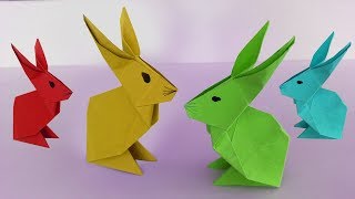 Hase aus Papier falten Origami  Rabbit paper fold [upl. by Philemon]