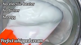 Whipped Cream Recipe How to make whipped cream without electric beaterCake Cream Recipe in tamil [upl. by Alburg]