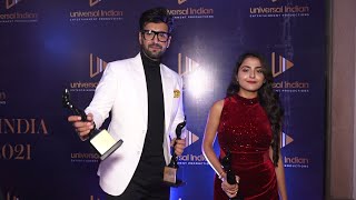 Karanvir Sharma And Debattama Saha EXCLUSIVE INTERVIEW After Getting UNIVERSAL INDIA AWARD 2021✌💖💃😍🤩 [upl. by Eicram571]