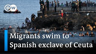 Record number of migrants reach Spanish exclave of Ceuta  DW News [upl. by Ivey]