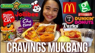 CRAVINGS MUKBANG  Eating all our food cravings in one seating [upl. by Maddalena]