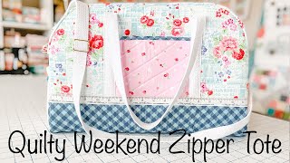 Quilty Weekend Zipper Tote  TUTORIAL [upl. by Eyt541]