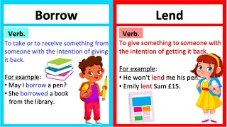 BORROW vs LEND 🤔 Whats the difference  Learn with examples [upl. by Enela930]