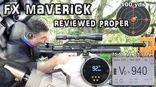 FX Maverick 25 Air Rifle Review  50 amp 100 Yard Accuracy TEST  Tuned  Regulated PCP Airgun [upl. by Uamak]