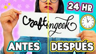 HAZ UN LETTERING PERFECTO EN 24Hrs 😱 ¿Lo logré ✄ Craftingeek [upl. by Nnylram]