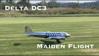 Delta Douglas DC3  RC Airplane Maiden Flight [upl. by Barbabas]