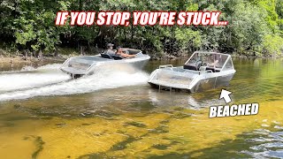 Taking Our Supercharged Mini Jet Boats Up the SHALLOWEST River Possible NAILED a Boulder [upl. by Spain]