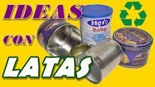 4 Ideas de cómo reciclar latas Maceta Dulcero Porta Pañuelos y Alfiletero [upl. by Nirrok]