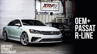 DIY VW Lowering Spring Install  2017 VW Passat RLine Lowered on HampR Sport Springs and Rotiform KPS [upl. by Edme]