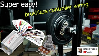 How to wire Brushless Electric scooter  eBike controller  10K potentiometer Speed control [upl. by Ordnasela440]