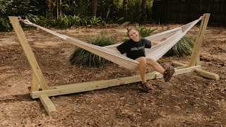 How To Build A Hammock Stand  Easy Woodworking Project [upl. by Johnna787]