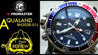 REVIEW Citizen Promaster Aqualand BN2038 SolarEco Drive Dive Watch Review 1 Year Later [upl. by Lareneg148]